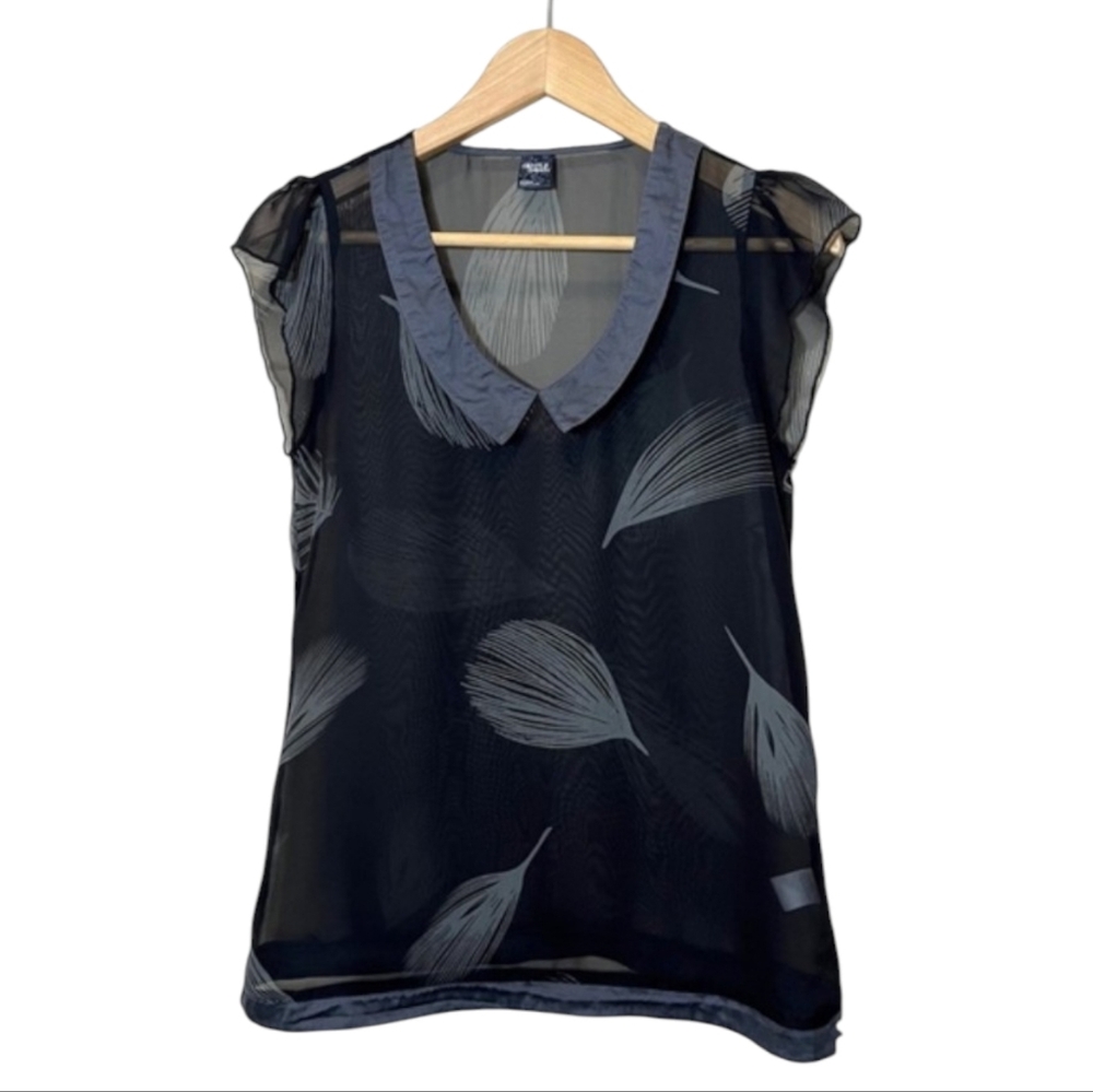 Gentle Fawn Sheer Short Sleeve Blouse - Size S